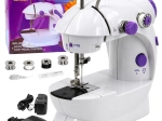 Draagbare mini-naaimachine met LED-verlichting, 2 snelheden en voetpedaal