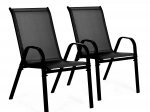 Set van 2 tuinstoelen voor terras, balkon, zwart