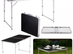 Opvouwbare campingtafel met verstelbare hoogte 120x60 cm zwart