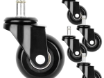Rubberen wieltjes voor bureaustoel 50 mm, pen 10 mm, set van 5 stuks