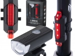 Set LED-fietslampen voor en achter USB