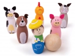Houten kegels boerderij van Bigjigs Toys