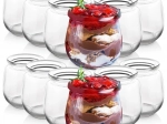 Set van glazen potjes voor yoghurt en desserts 200 ml, 12 stuks