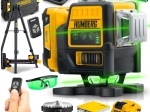 Kruislijnlaser HUMBERG HM-171 in koffer met statief, 4D 16 lijnen, groene straal