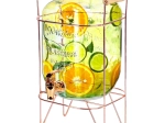 Glazen drankdispenser met kraantje en gouden standaard 5,5 l