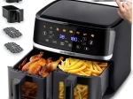 Hete-lucht friteuse met dubbele lade 10,2 l 1700 W BERDSEN
