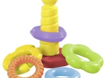Piramide met gekleurde ringen voor motorische ontwikkeling