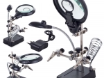 Derde hand met loep 2,5× 90 mm en LED-verlichting voor solderen