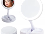 Verlicht draaibaar cosmeticaspiegeltje met LED en 10× vergroting