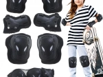 Beschermende kniebeschermers, elleboogbeschermers en polsbeschermers voor skateboards en scooters