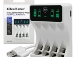 Lader voor Ni‑MH AA/AAA-accu’s met LCD en USB‑C‑kabel, wit