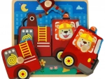 Houten puzzel brandweerwagen voor kinderen