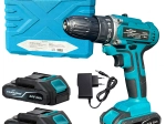 Accuboormachine en schroevendraaier 24 V met koffer en 2× 3 Ah accu