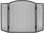 3‑delig vonkenscherm voor open haard, zwart, 118 × 76 cm