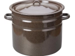 Gemailleerde pot met deksel 20 l, bruin