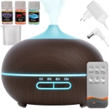 Ultrasone aroma-diffuser en luchtbevochtiger 400 ml met LED, ionisatie en afstandsbediening