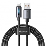 USB-kabel McDodo met LED-verlichting 1,2 m zwart