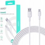 Aukey USB‑C naar USB‑A kabel 1 m 60 W PD met nylon vlecht wit