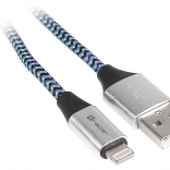 Netkabel USB 2.0 Lightning iPhone zwart-blauw 1 m