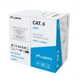 LAN UTP-kabel categorie 6, 305m CCA, grijs, Fluke Passed