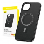 Magnetische case Baseus Fauxther voor iPhone 15 Pro Max, zwart