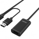 Actieve USB 2.0 verlengkabel 20 m UNITEK Y-279 zwart