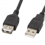 USB 2.0-verlengkabel AM–AF zwart 5 m