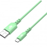 Siliconen USB–USB‑C kabel 1 m, groen, snelladen