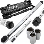 Set momentsleutel 1/2'' 40–210 Nm met doppen 17/19/21 en koffer