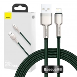 USB-kabel Lightning BASEUS Cafule 1 m, 2,4 A – groen