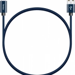 Textiele USB-A 2.0 / USB-C-kabel 3 A, 480 Mb/s