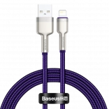 Baseus Cafule gevlochten USB–Lightning kabel 1 m, 2,4 A, paars