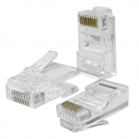 Stekker RJ45 CAT6 UTP Pass Through met vergulde contacten, 100 stuks