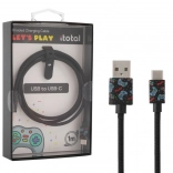 Gaming USB‑C oplaad- en datakabel met bandje