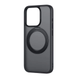 Baseus SkyRing magnetische hoes met standaard voor iPhone 14 Pro Max + gehard glas (zwart)
