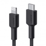 Nylon Lightning-USB‑C kabel zwart 2 m