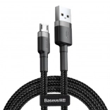 Baseus Cafule kabel micro USB 2 m, gevlochten grijs‑zwart