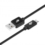 USB–micro USB-kabel 1,5 m met zwarte textiele vlecht
