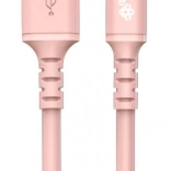 Siliconen USB-USB C kabel 1 m roze