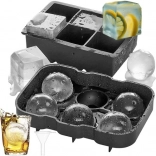 Siliconen mallen 2-in-1 voor ijsblokjes en -ballen RUHHY