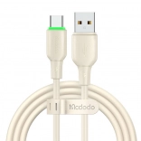 USB‑C-kabel Mcdodo met LED-diode 1,2 m, beige