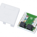 Wandcontactdoos UTP Cat.5e 2x RJ45