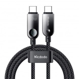 MCDODO USB‑C naar USB‑C kabel met LED‑display 60 W, 1,2 m, zwart