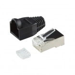 RJ45 CAT.6 connectoren met bescherming, zwart