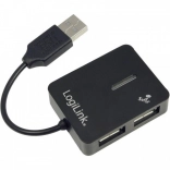 LogiLink USB-hub 4-poorts USB 2.0 zwart