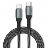USB‑C-kabel 100W met snelladen en gegevensoverdracht, nylon gevlochten, 1 m