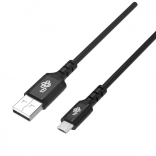 Siliconen USB–Micro USB-kabel 2 m met snellaadondersteuning – zwart