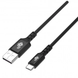 Siliconen usb–usb‑c kabel 2 m, zwart, Quick Charge