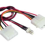 Voedingssplitterkabel 2× Molex naar 1× 3‑pins voor ventilator