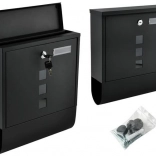 Brievenbus voor A4-post met krantenhouder – zwart